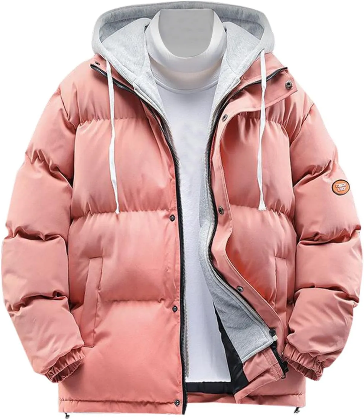 Winter Jackets for Teen Boys, Work Long Sleeve Full Zip Parka Jacket Warm Padded Jacket Outdoor Men's Puffer Vest
